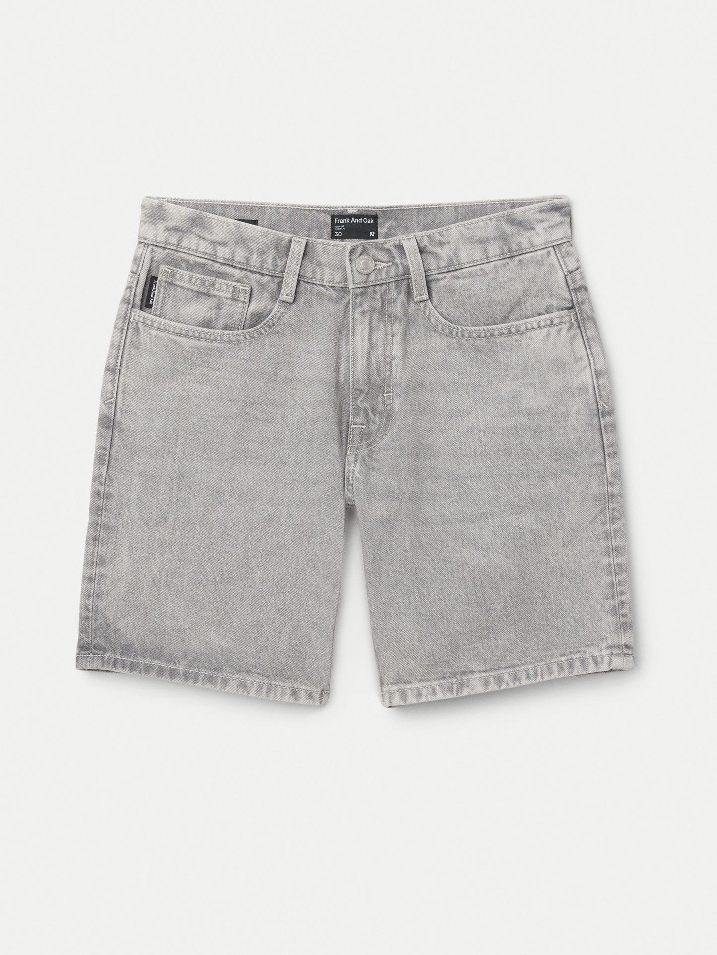 Slim Recycled Denim 8” Short — Vintage Grey