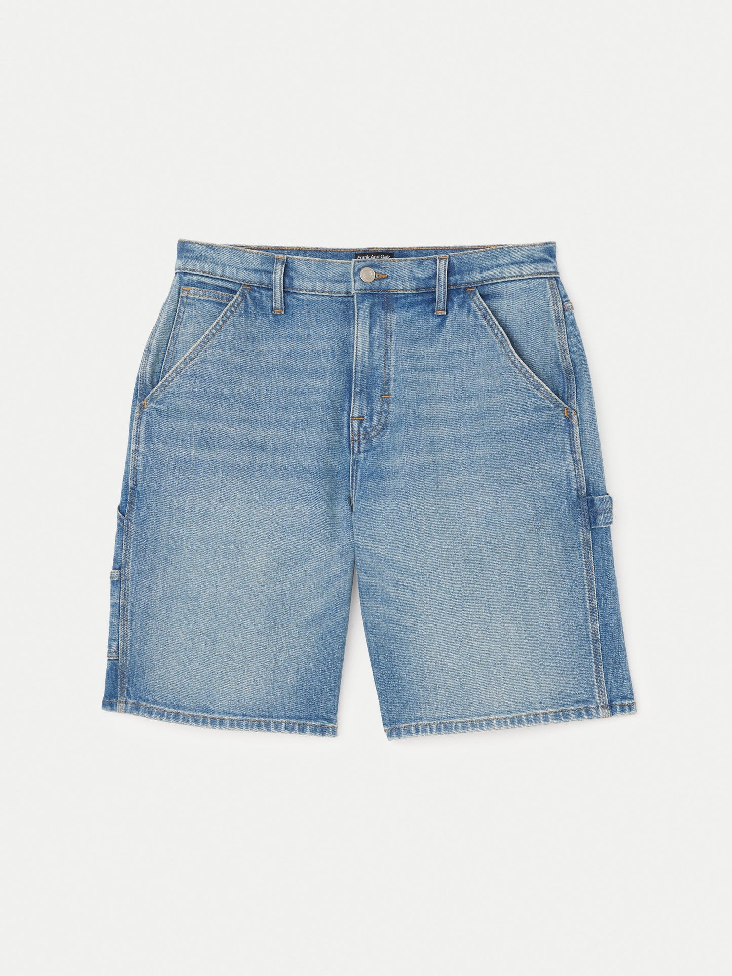 Straight Recycled Denim Carpenter 10” Short — Light Blue