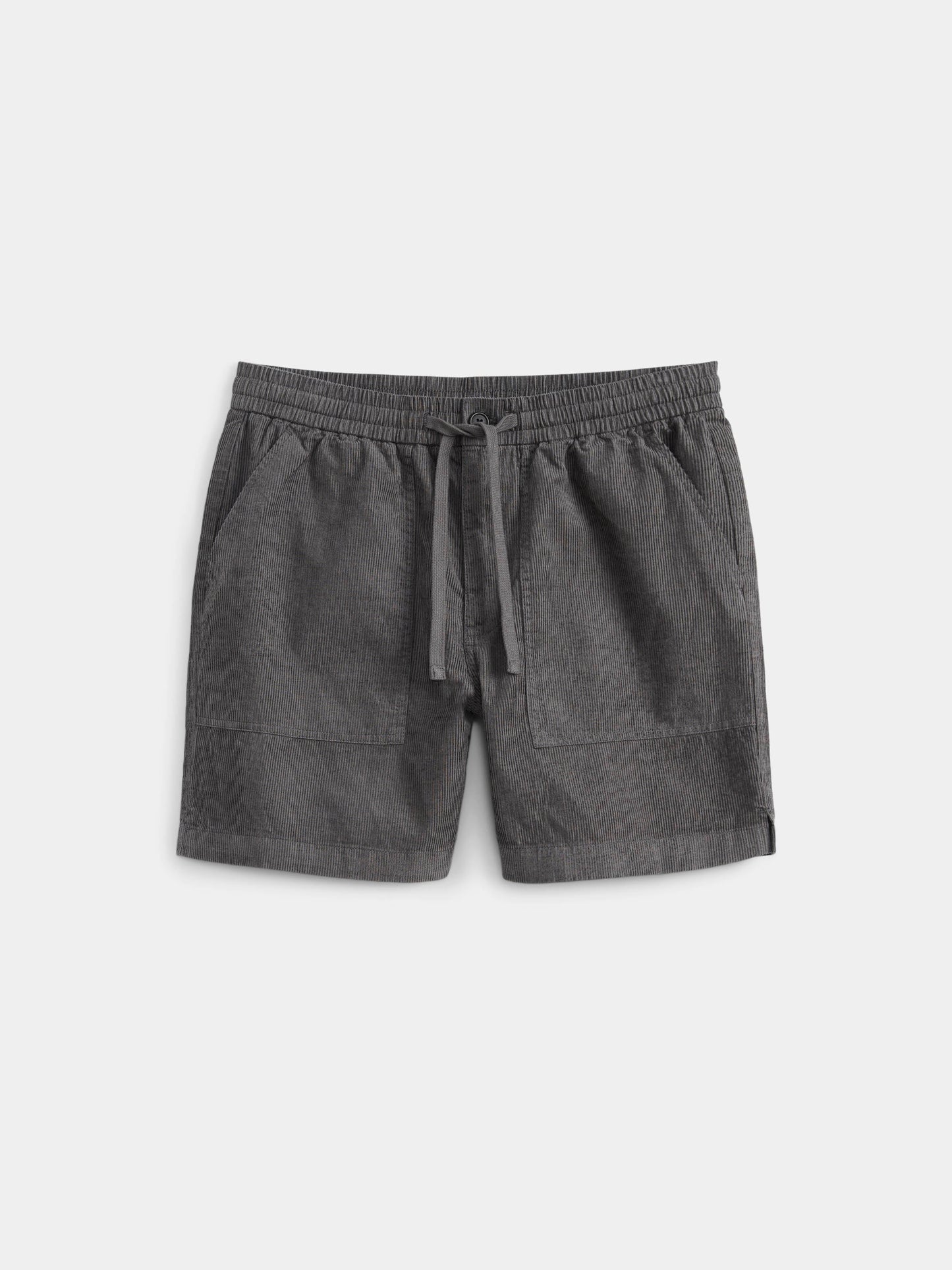 Organic Cotton-Linen Corduroy 6” Short — Charcoal Grey