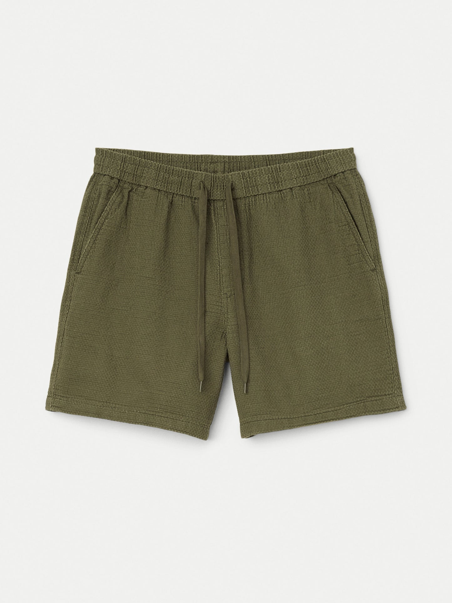 Organic Textured Cotton 6” Short — Martini Olive