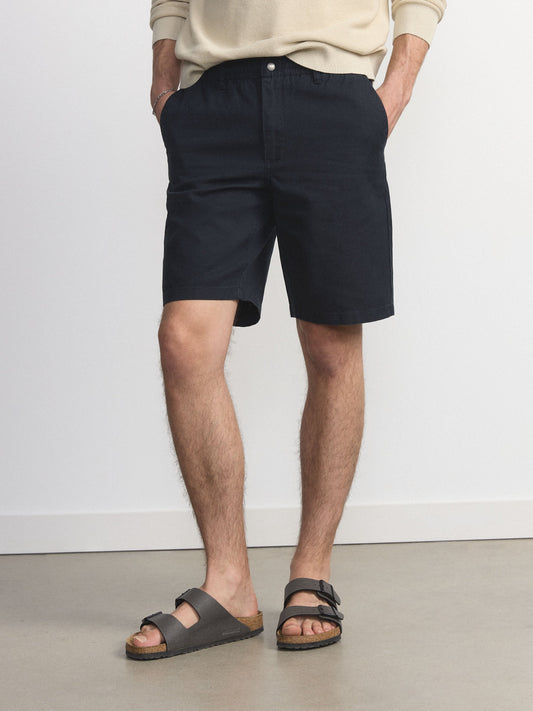 Hemp-Organic Cotton Canvas 10” Short — Navy
