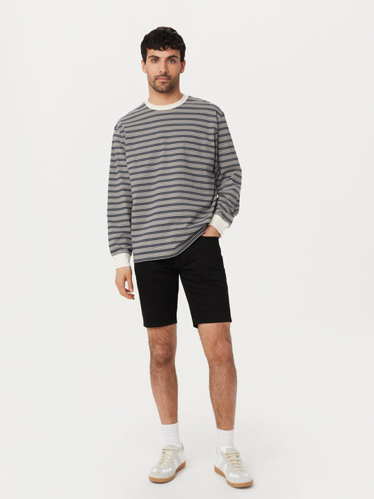 Slim Recycled Denim 10” Short — Black