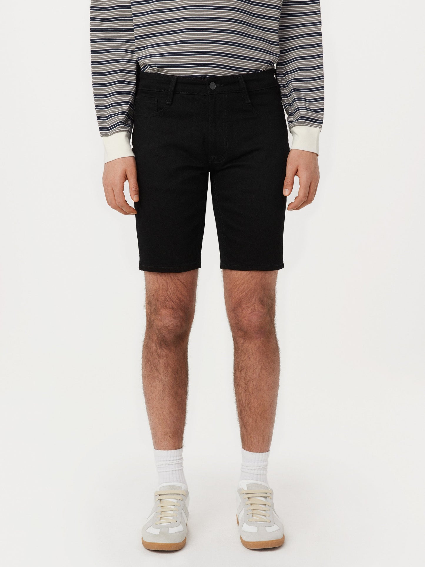 Slim Recycled Denim 10” Short — Black