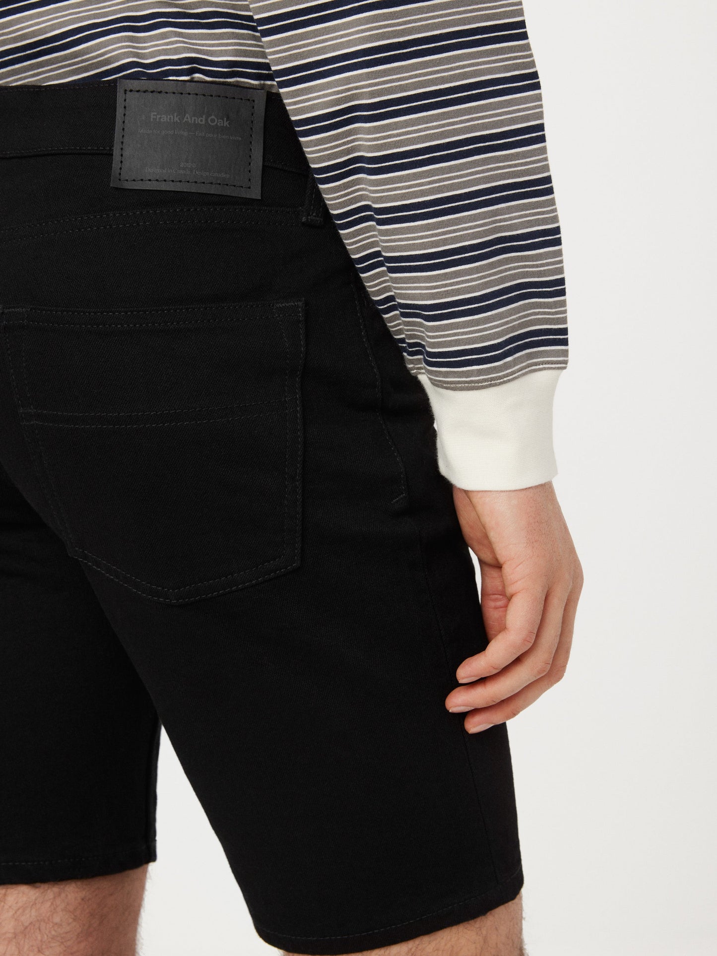 Slim Recycled Denim 10” Short — Black