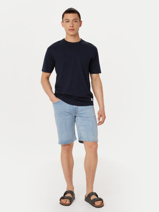 Slim Recycled Denim 10” Short — Washed Blue