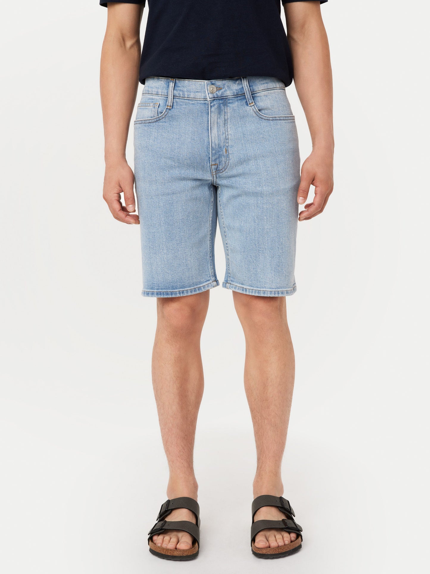 Slim Recycled Denim 10” Short — Washed Blue