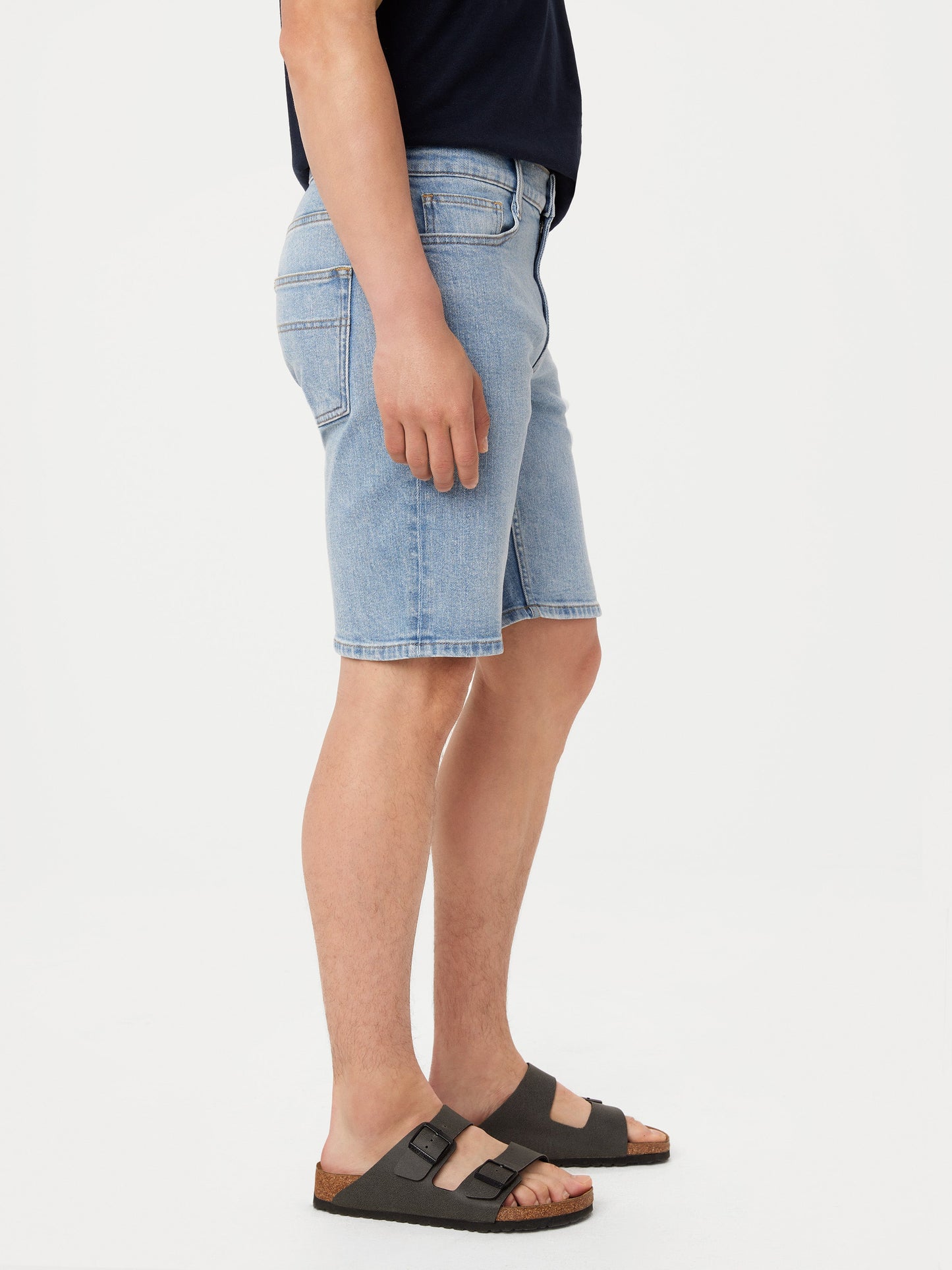 Slim Recycled Denim 10” Short — Washed Blue