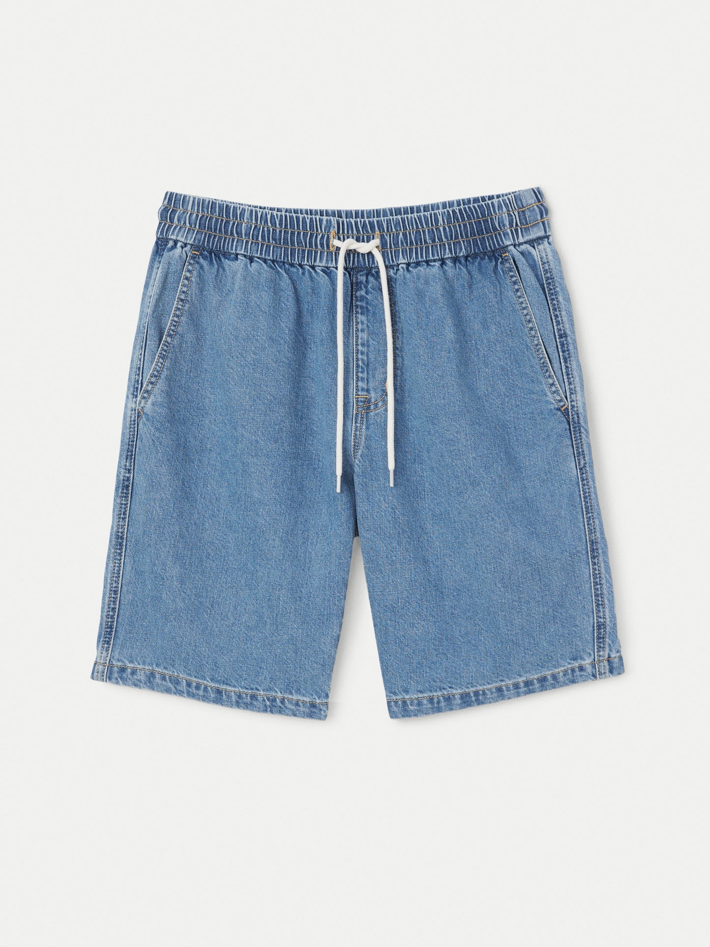 Relaxed Recycled Denim 9” Short — Washed Blue