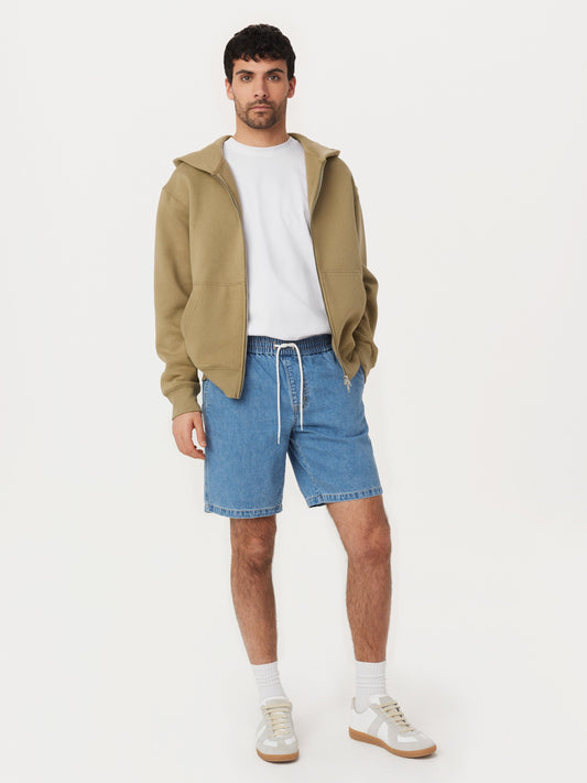 Relaxed Recycled Denim 9” Short — Washed Blue