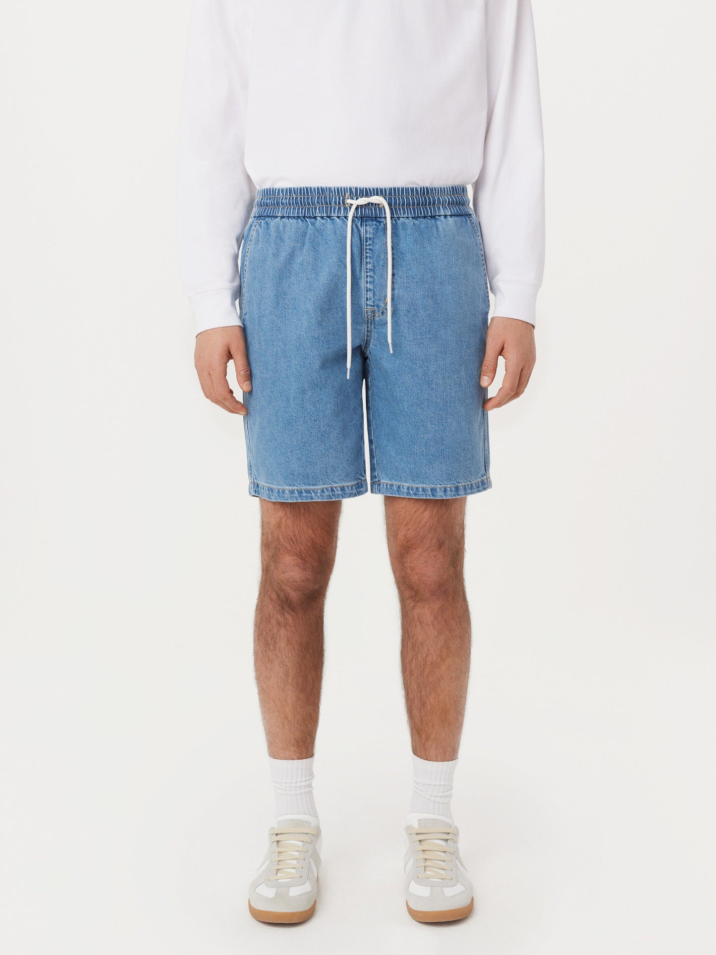 Relaxed Recycled Denim 9” Short — Washed Blue