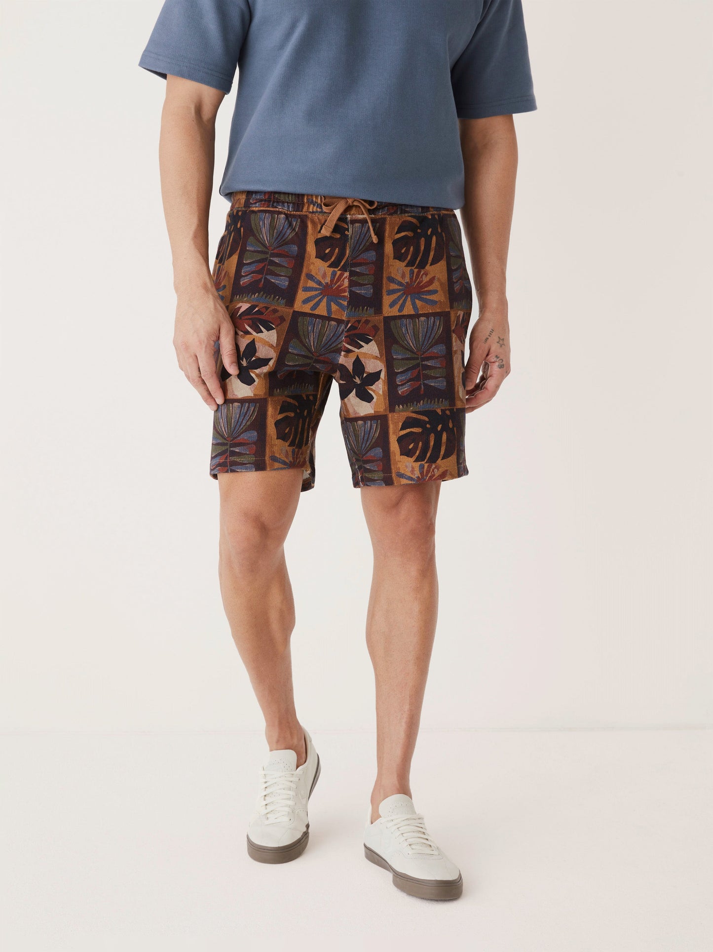 Printed Organic French Terry 7” Short — Burnt Sienna