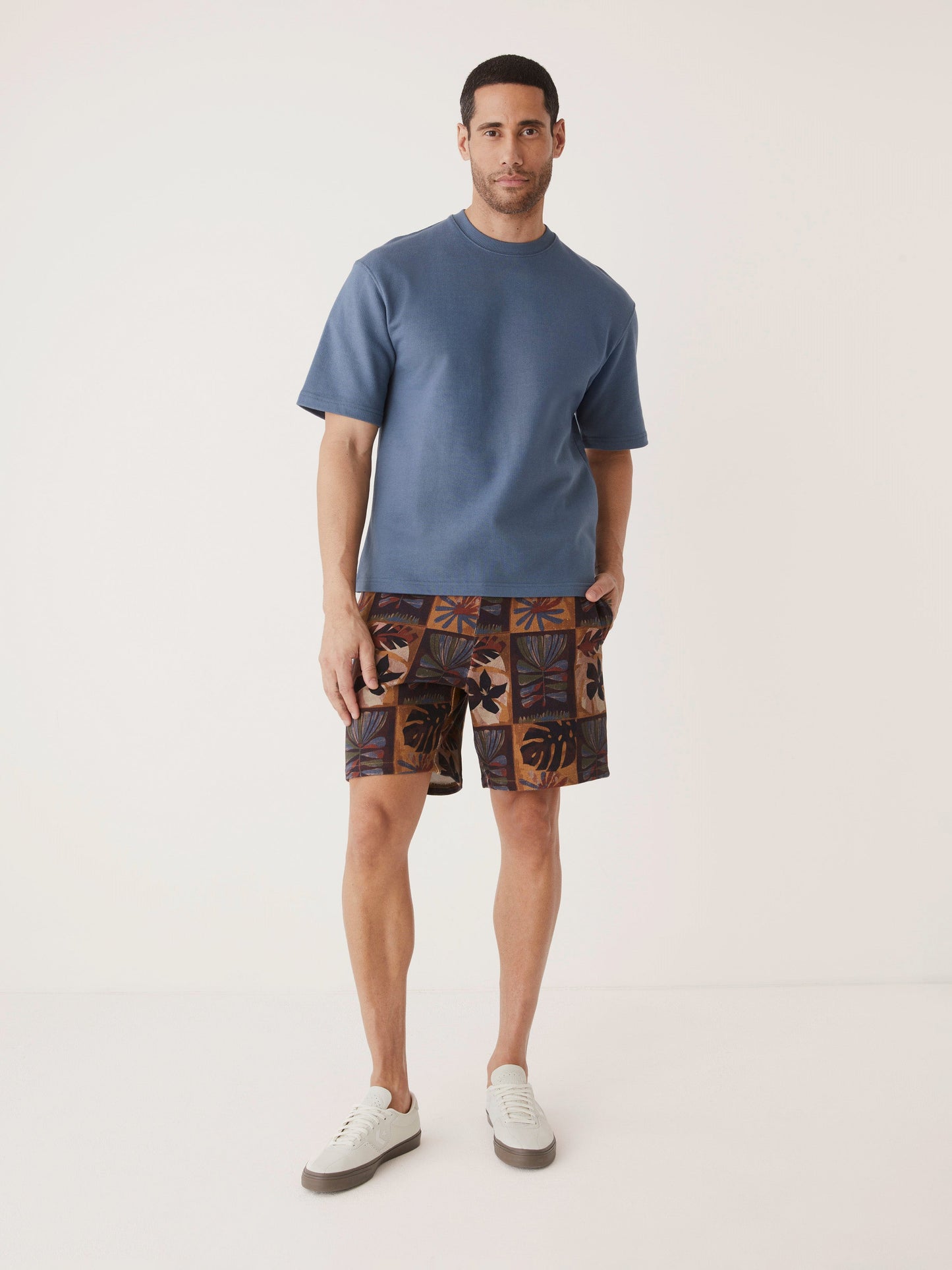 Printed Organic French Terry 7” Short — Burnt Sienna