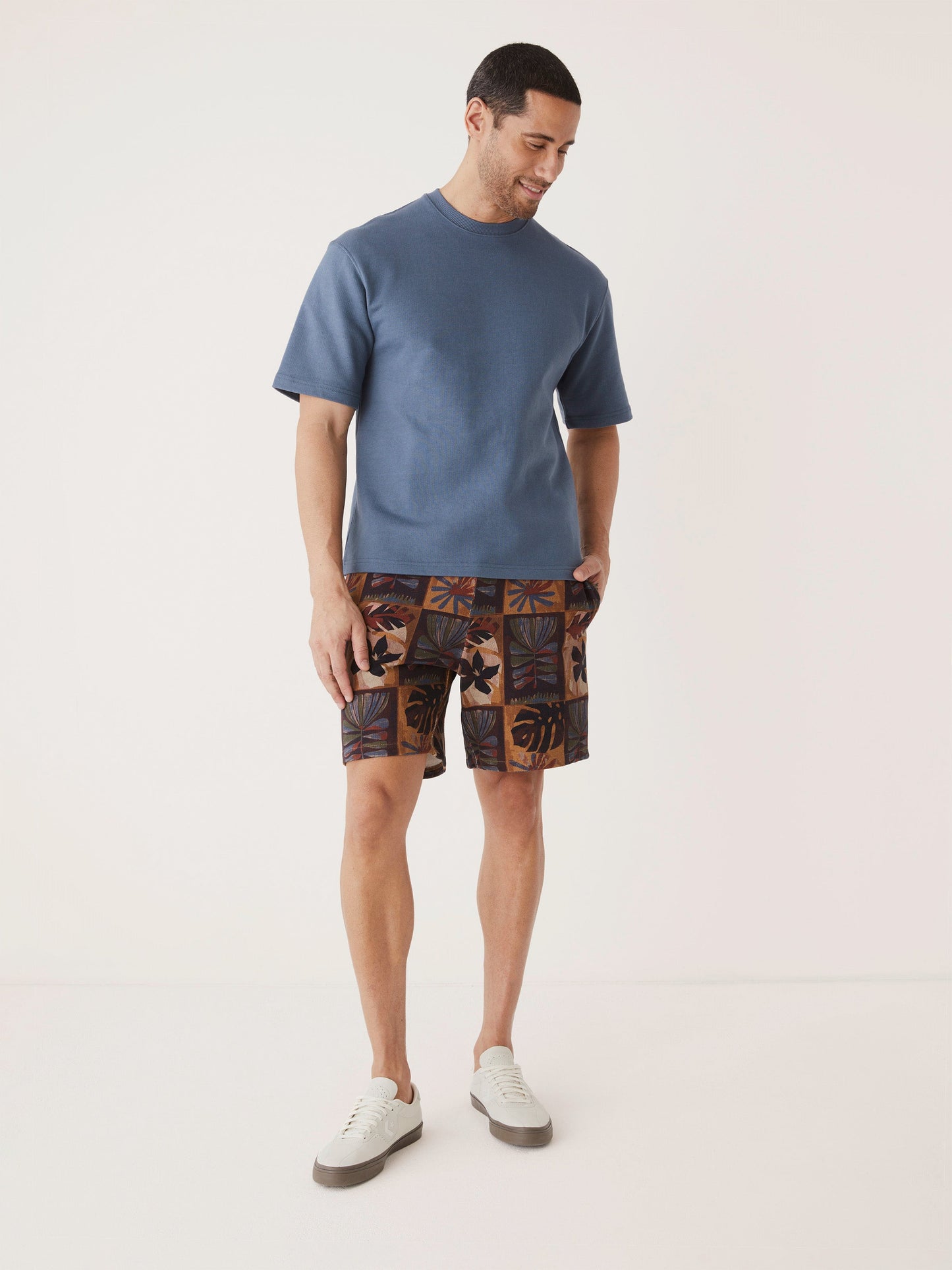 Printed Organic French Terry 7” Short — Burnt Sienna