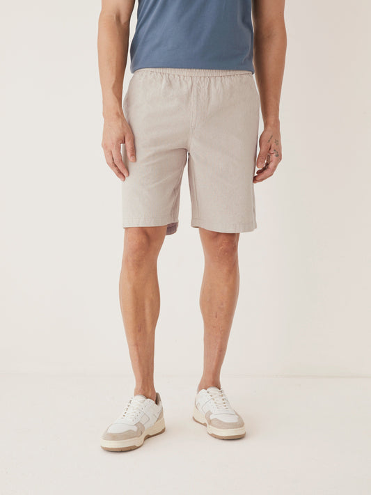 Linen-Cotton Stretch 9” Pull-On Short — Sand