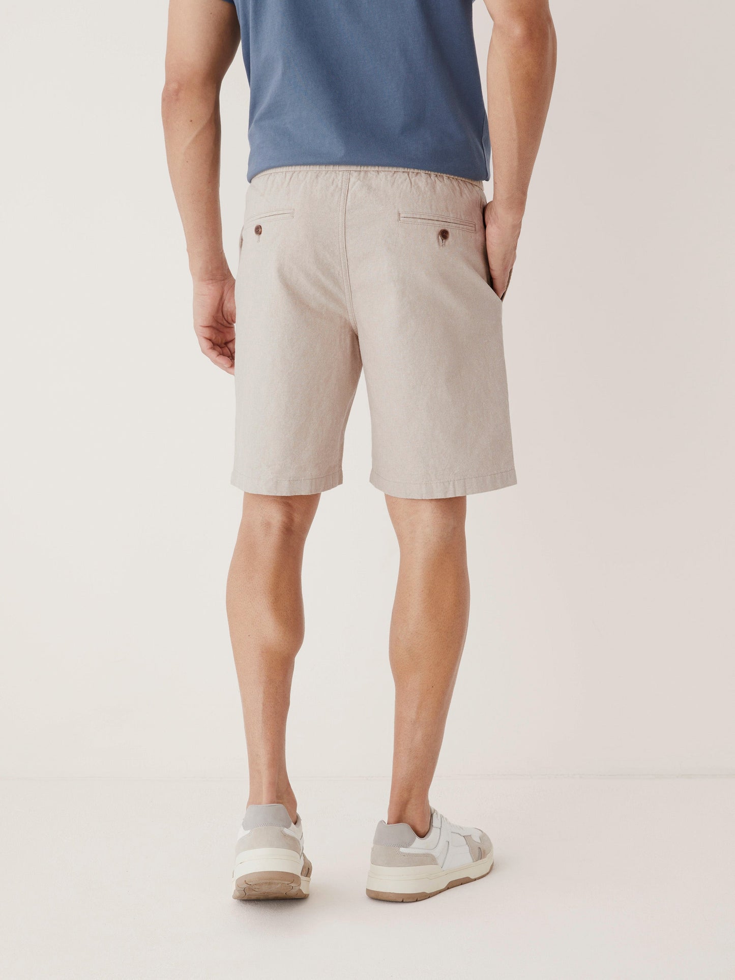Linen-Cotton Stretch 9” Pull-On Short — Sand