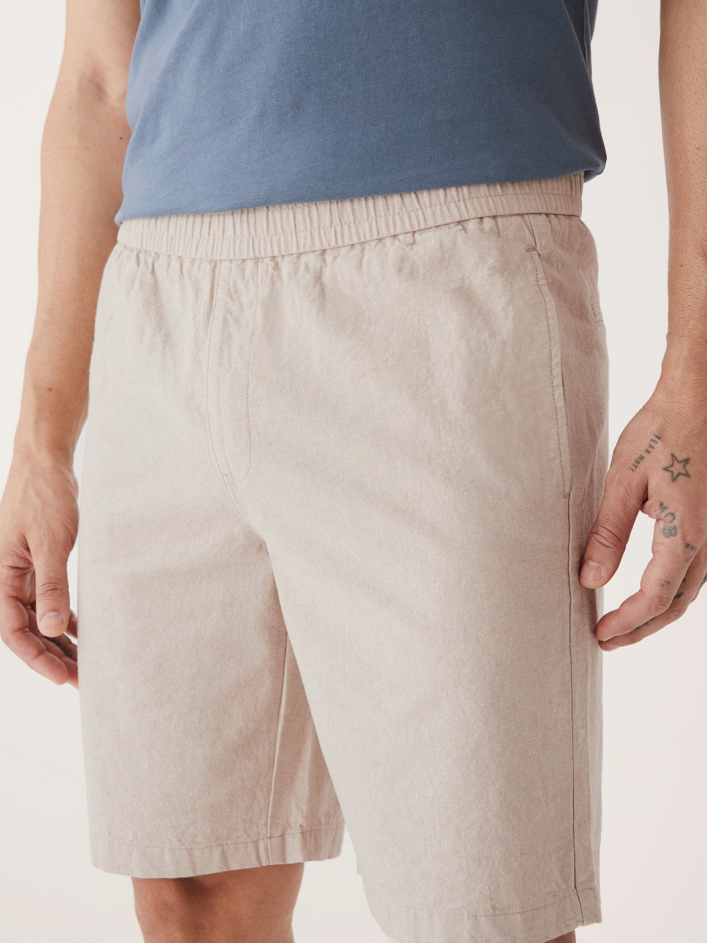 Linen-Cotton Stretch 9” Pull-On Short — Sand