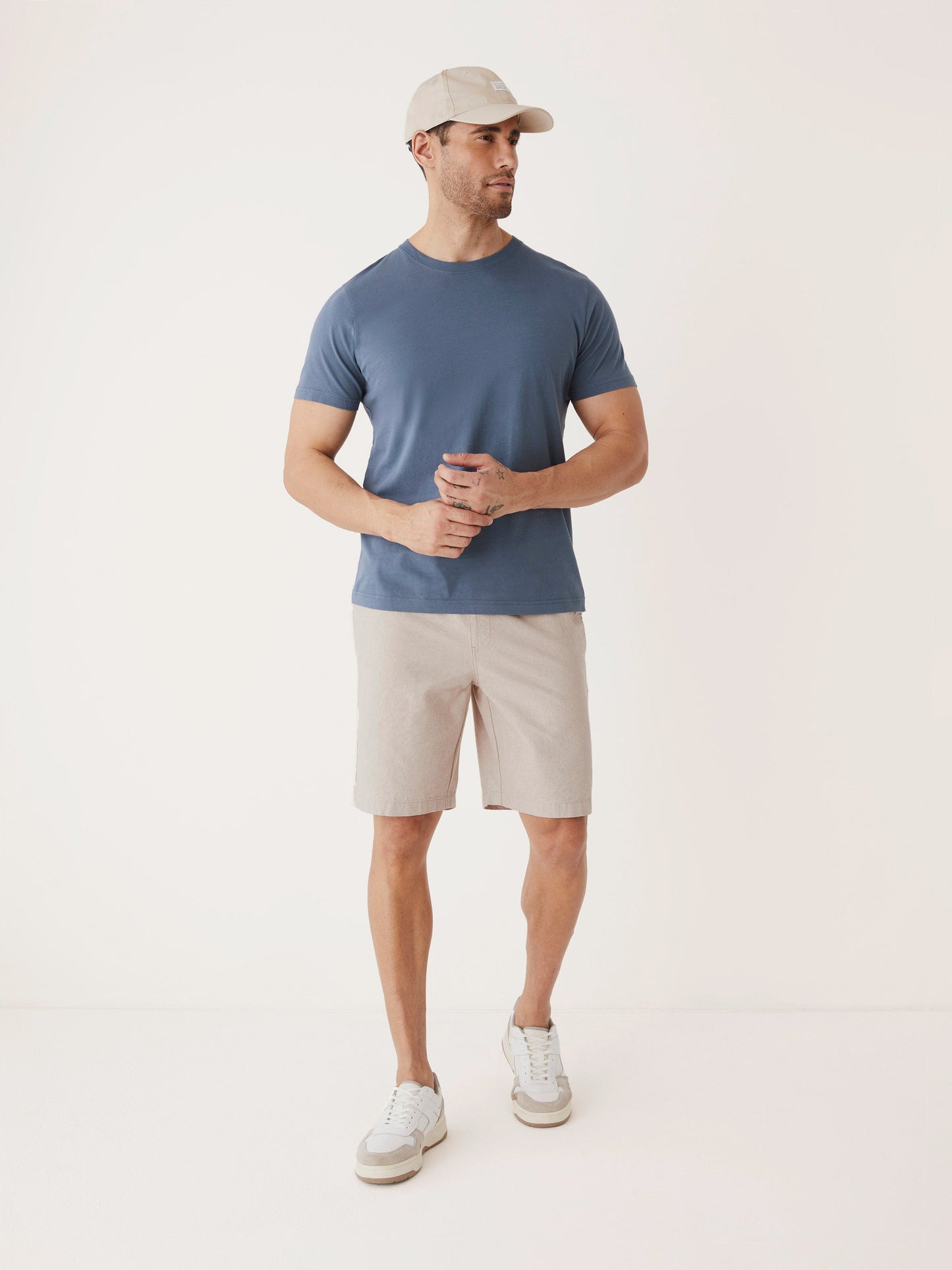 Linen-Cotton Stretch 9” Pull-On Short — Sand
