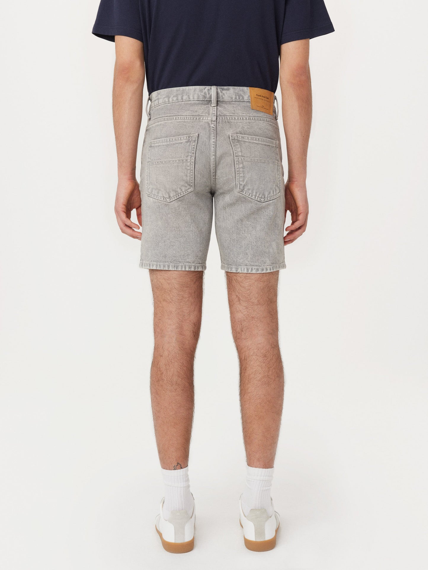 Slim Recycled Denim 8” Short — Vintage Grey