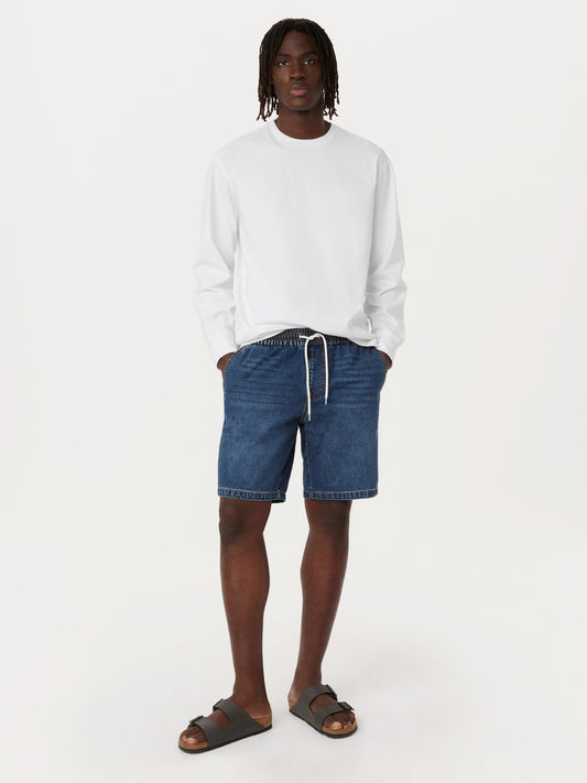 Relaxed Recycled Denim 9” Short — Washed Blue