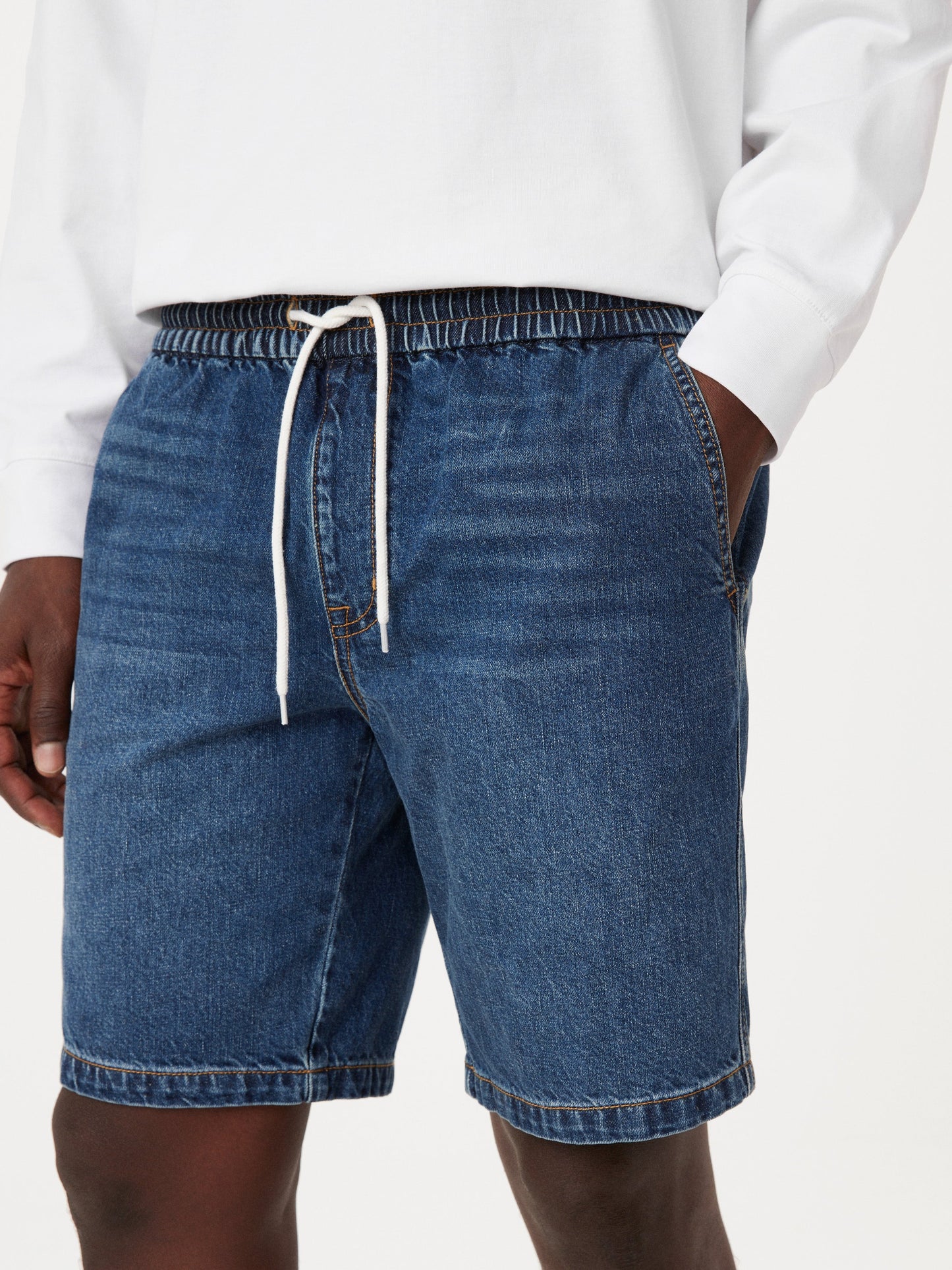Relaxed Recycled Denim 9” Short — Washed Blue