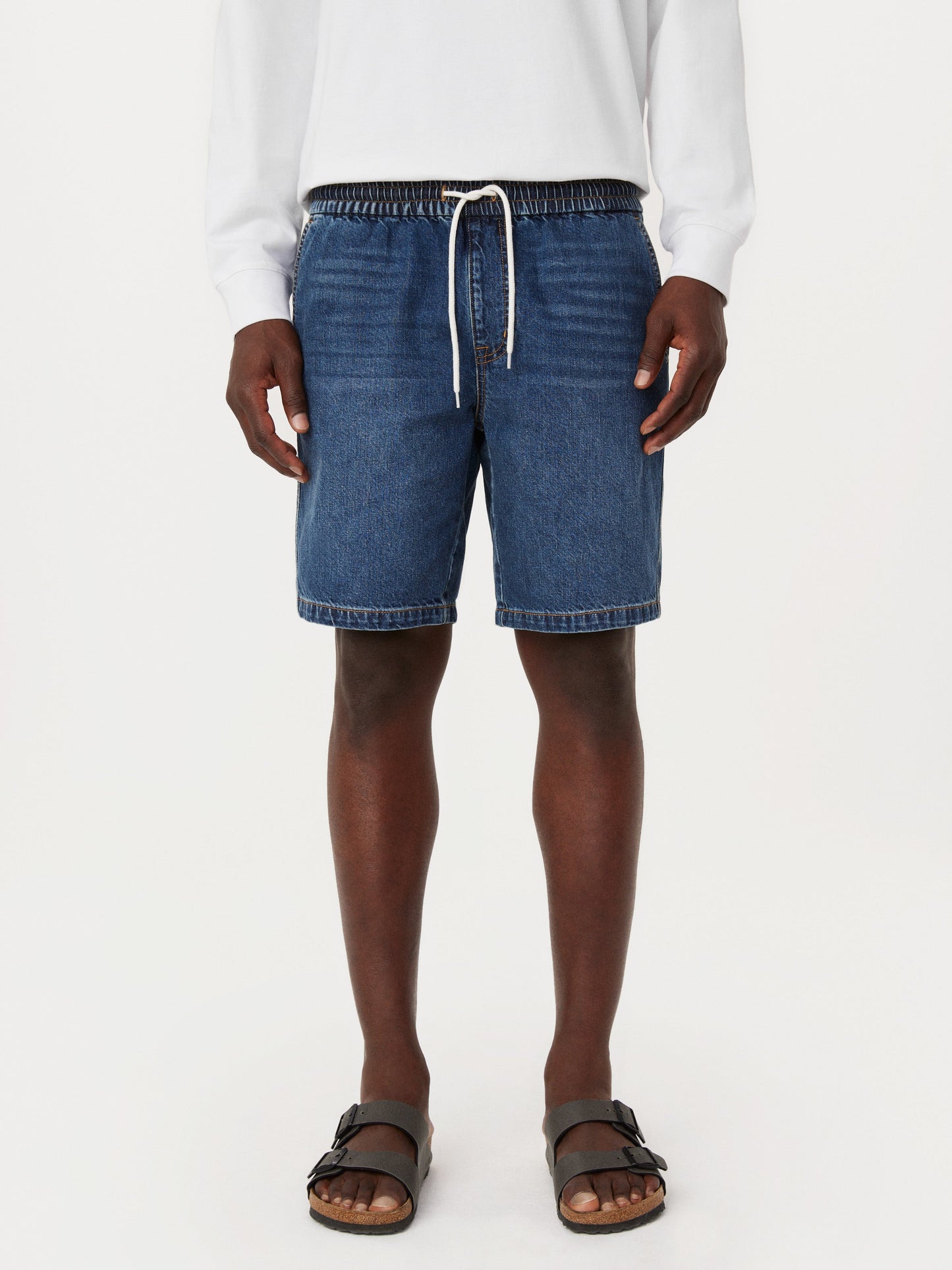 Relaxed Recycled Denim 9” Short — Washed Blue