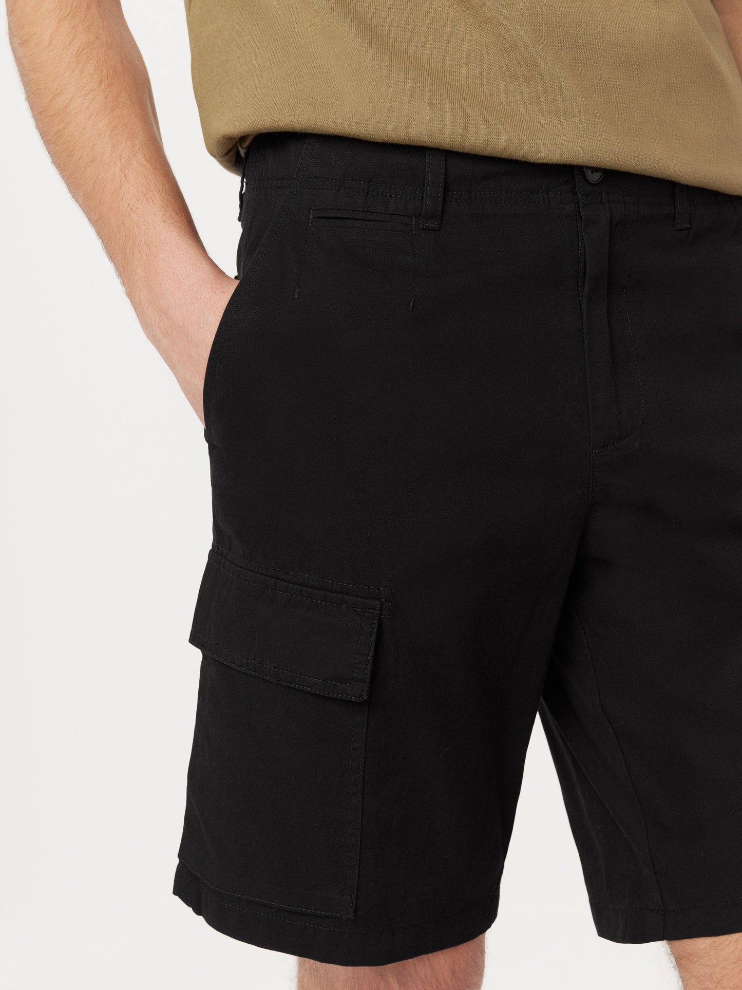 Organic Typewriter Cotton 10” Cargo Short — Black