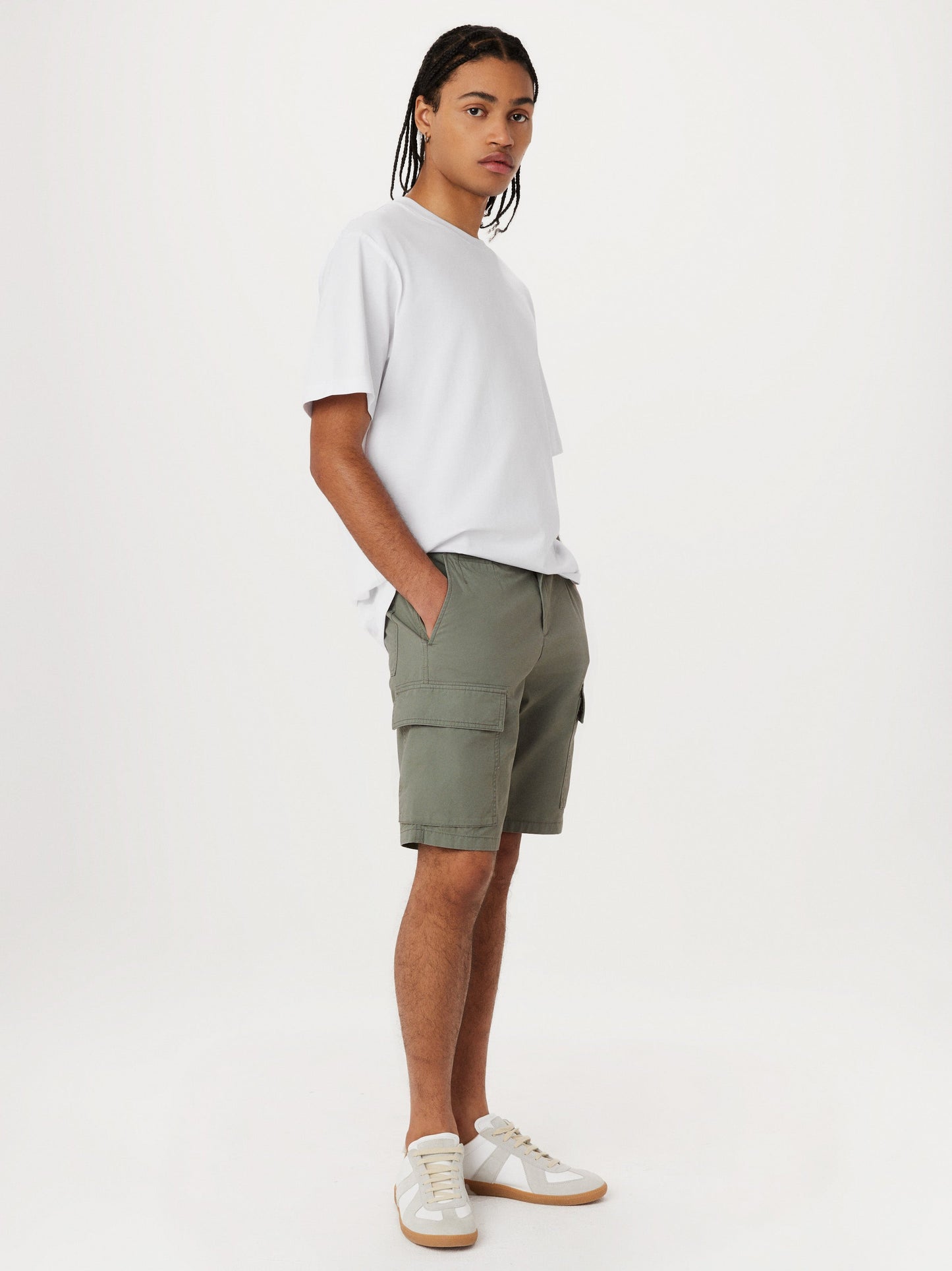 Organic Typewriter Cotton 10” Cargo Short — Boreal Green