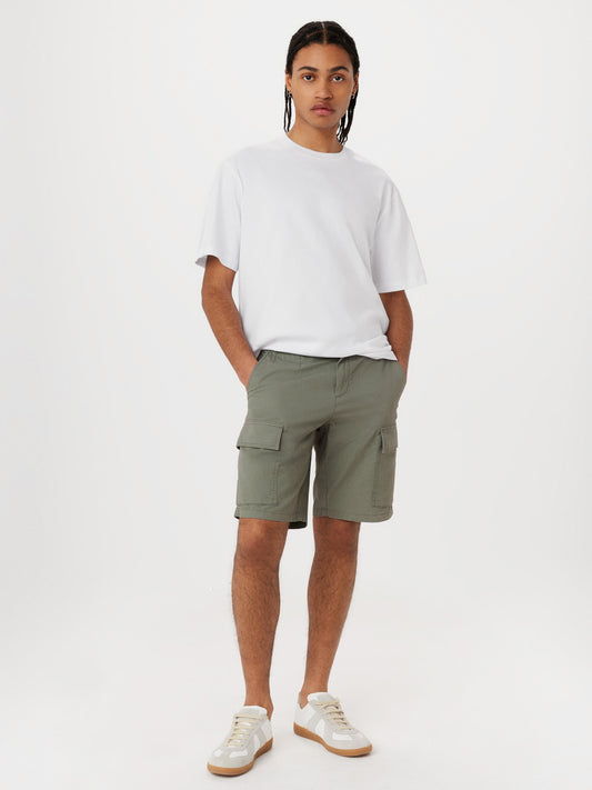 Organic Typewriter Cotton 10” Cargo Short — Boreal Green