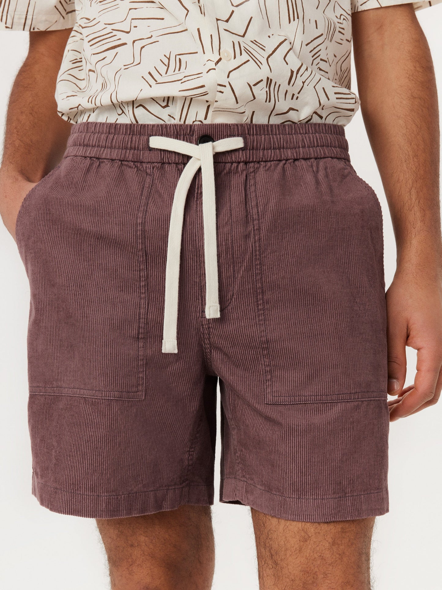 Organic Cotton-Linen Corduroy 6” Short — Dark Clay