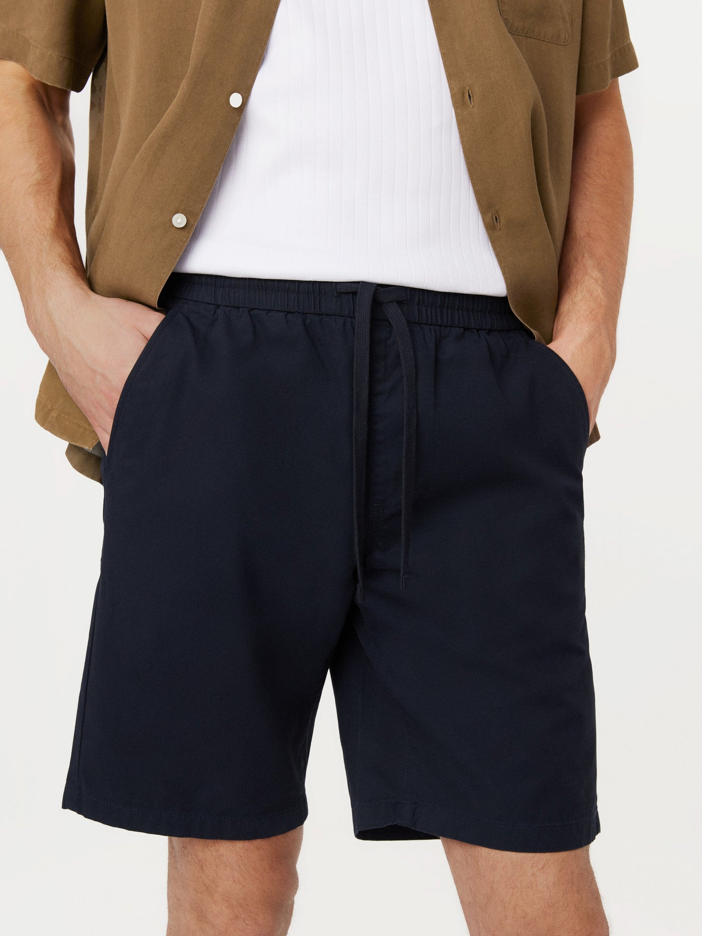 Organic Typewriter Cotton 10” Short — Deep Blue