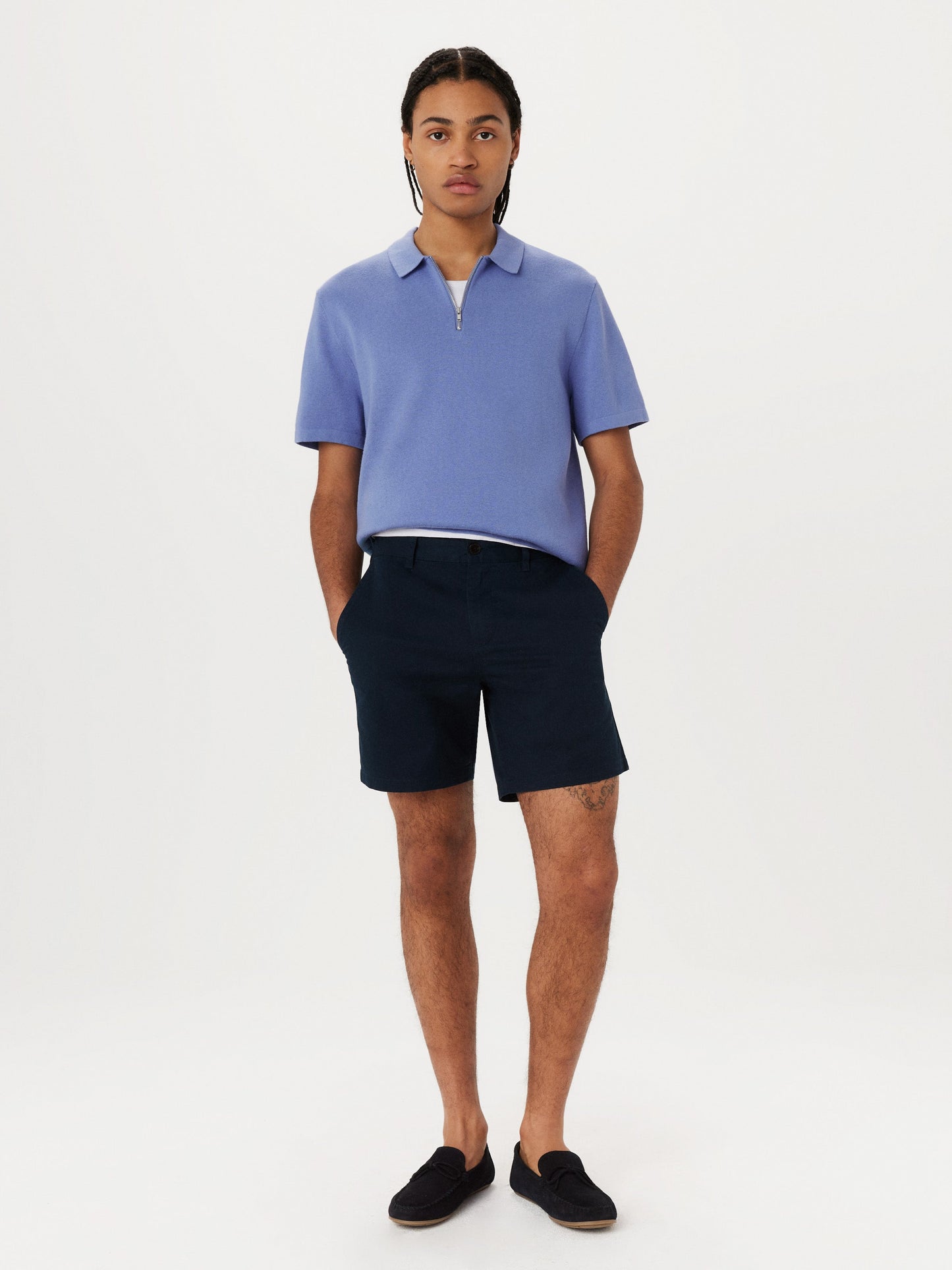 Organic Cotton-Twill 7” Short — Deep Blue