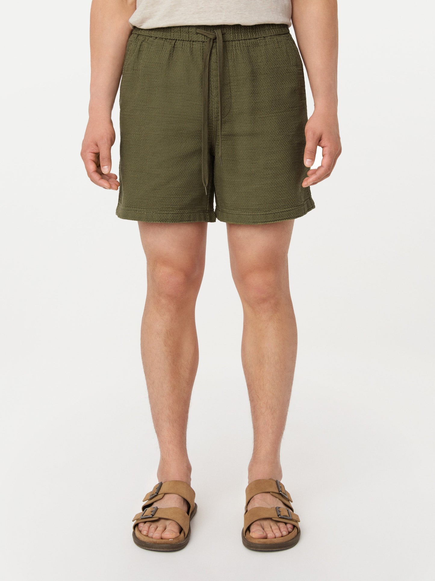 Organic Textured Cotton 6” Short — Martini Olive