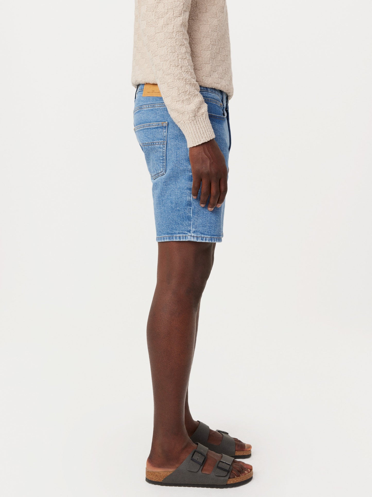 Slim Recycled Denim 8” Short — Medium Blue