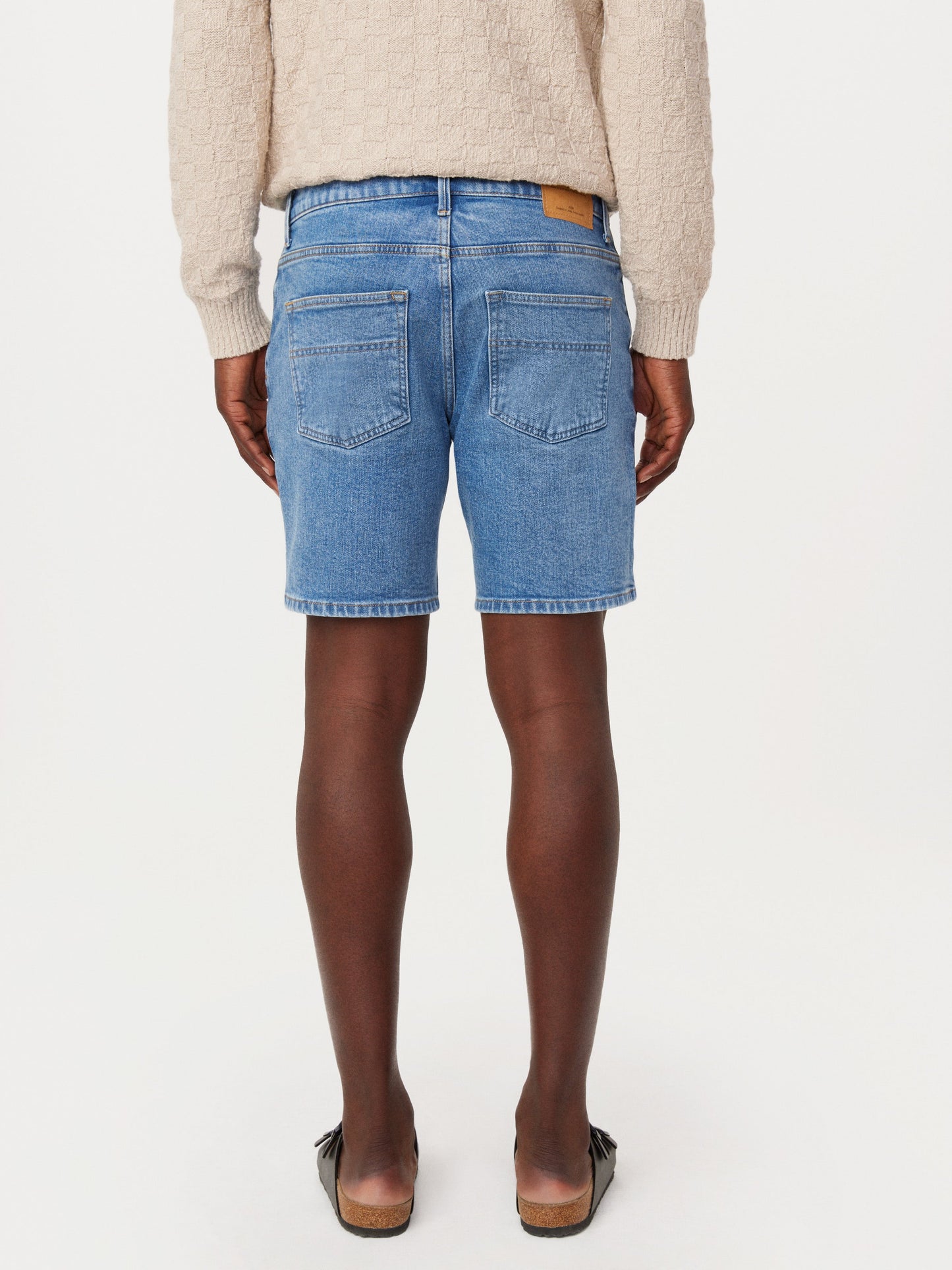 Slim Recycled Denim 8” Short — Medium Blue