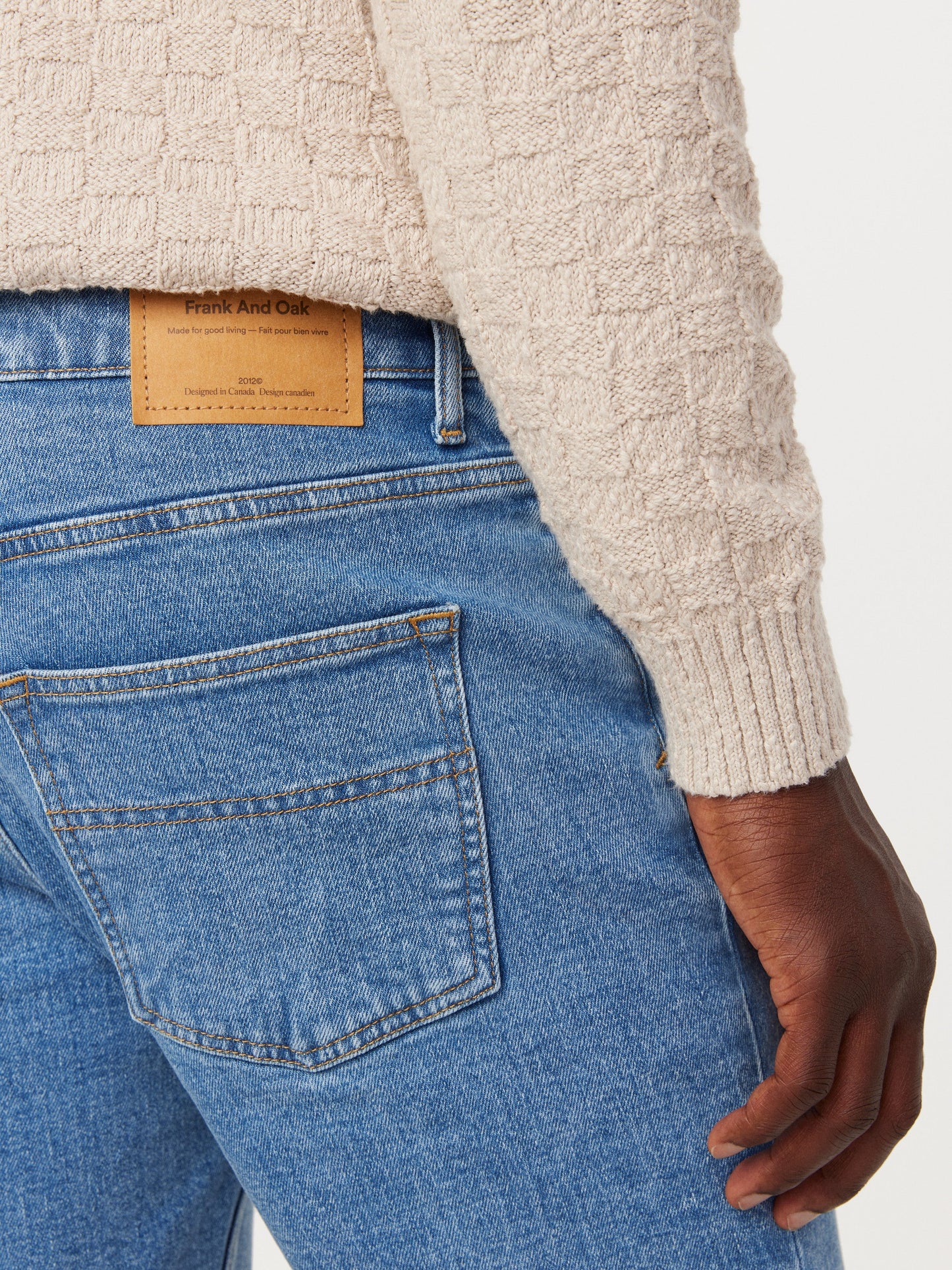 Slim Recycled Denim 8” Short — Medium Blue