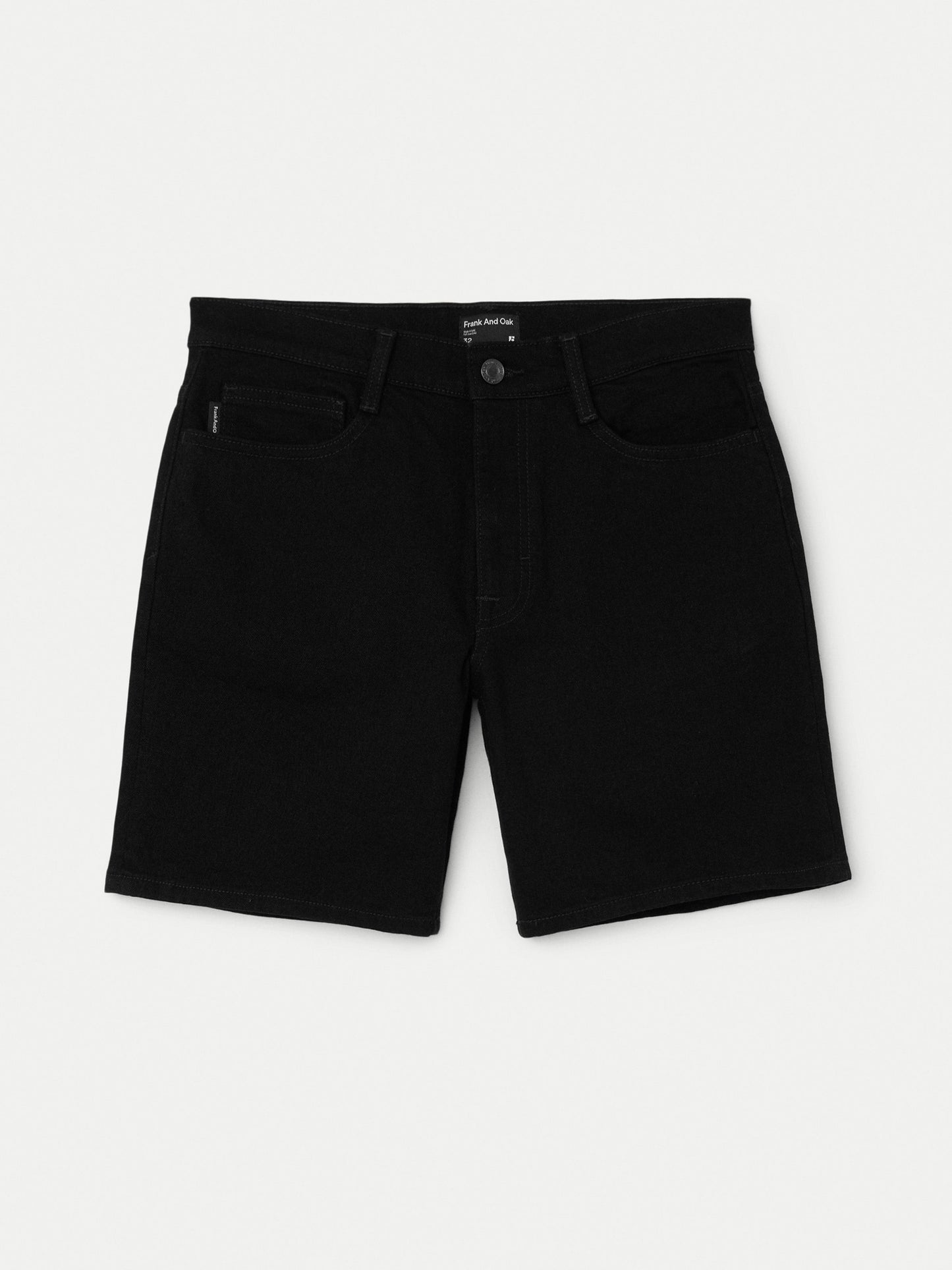 Slim Recycled Denim 8” Short — Black