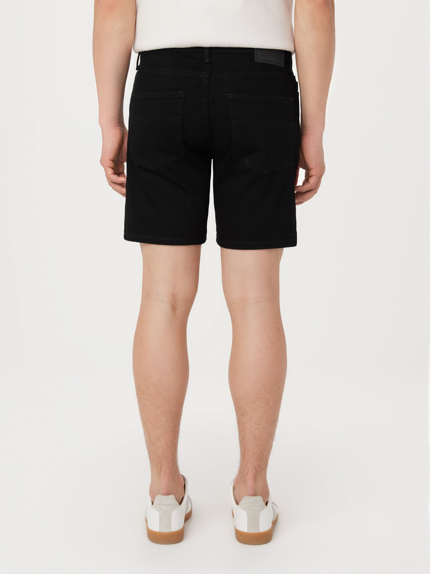 Slim Recycled Denim 8” Short — Black