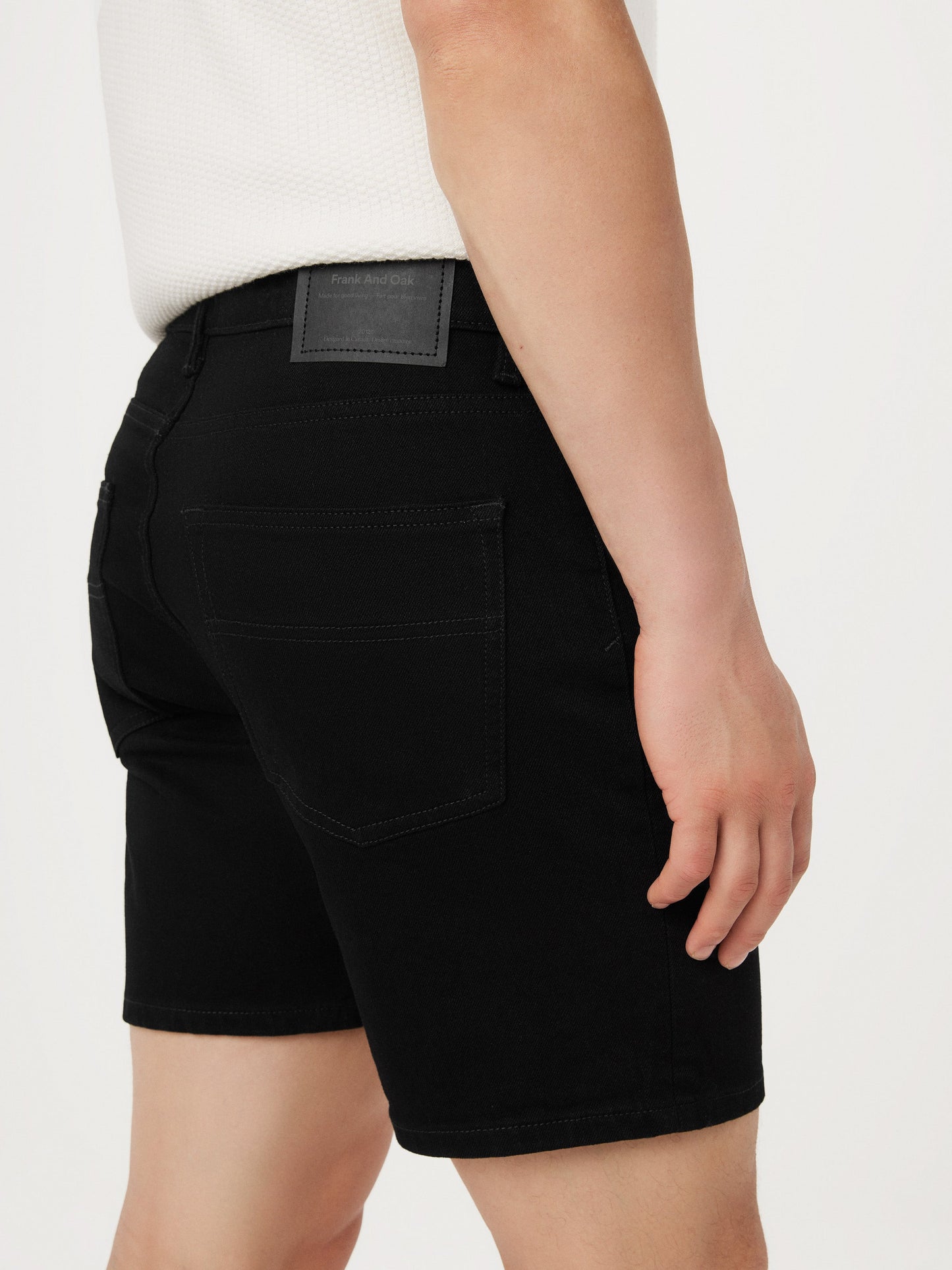 Slim Recycled Denim 8” Short — Black