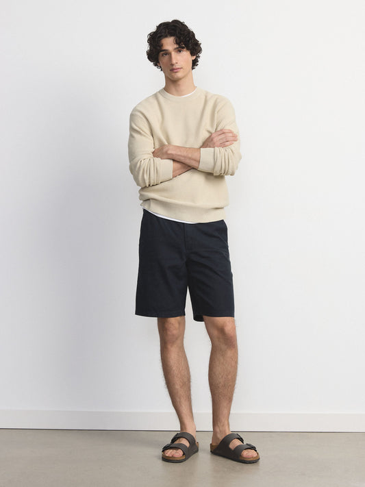 Hemp-Organic Cotton Canvas 10” Short — Navy