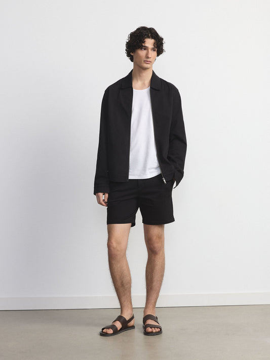 Stretch Organic Twill 7” Short — Black