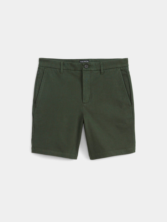 Stretch Organic Twill 7” Short — Deep Green