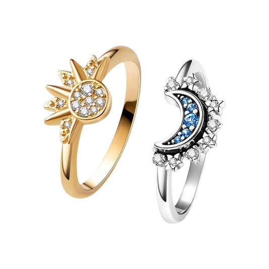 Eclipse Sun & Moon Ring Set