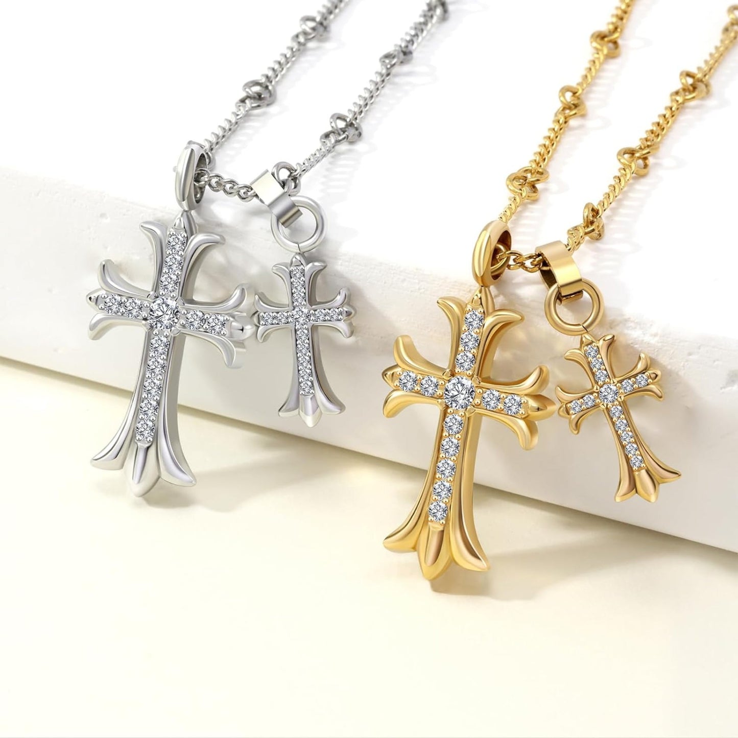 Eternal Cross Duo Necklace