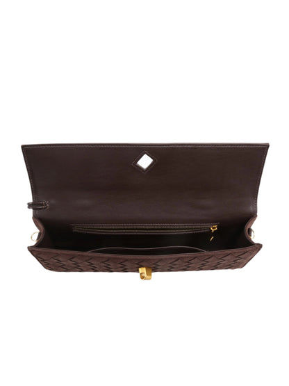 Elena Woven Suede Clutch