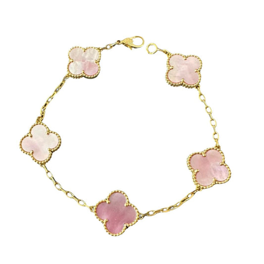 Fortuna Pink Clover Bracelet