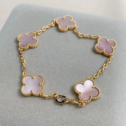 Fortuna Pink Clover Bracelet