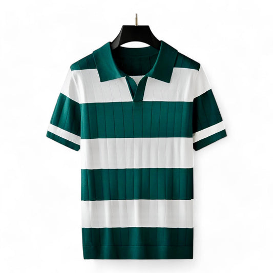 Striped Cotton Knit Polo