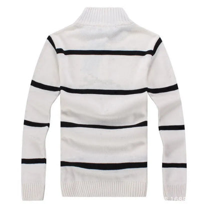 Luciano Coastal Stripe Half-Zip Sweater