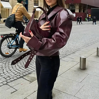 RILEY | BURGUNDY LEATHER JACKET