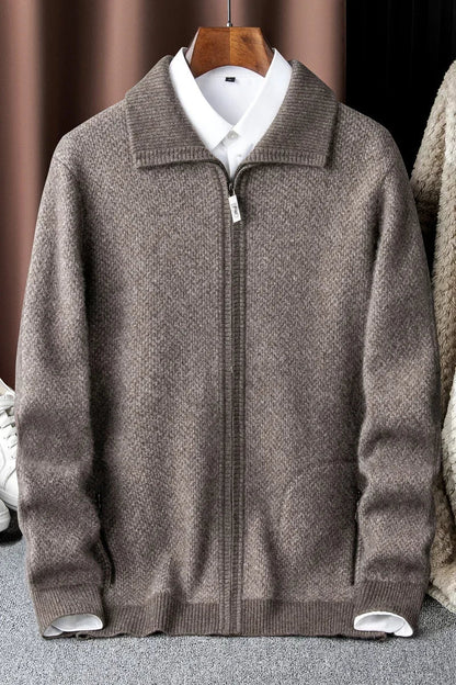 Luciano Pure Cashmere Zip-Up Cardigan